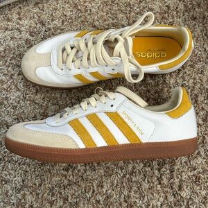 Sporty & Rich x Adidas Samba White and Gold Sneakers (BOLD GOLD)